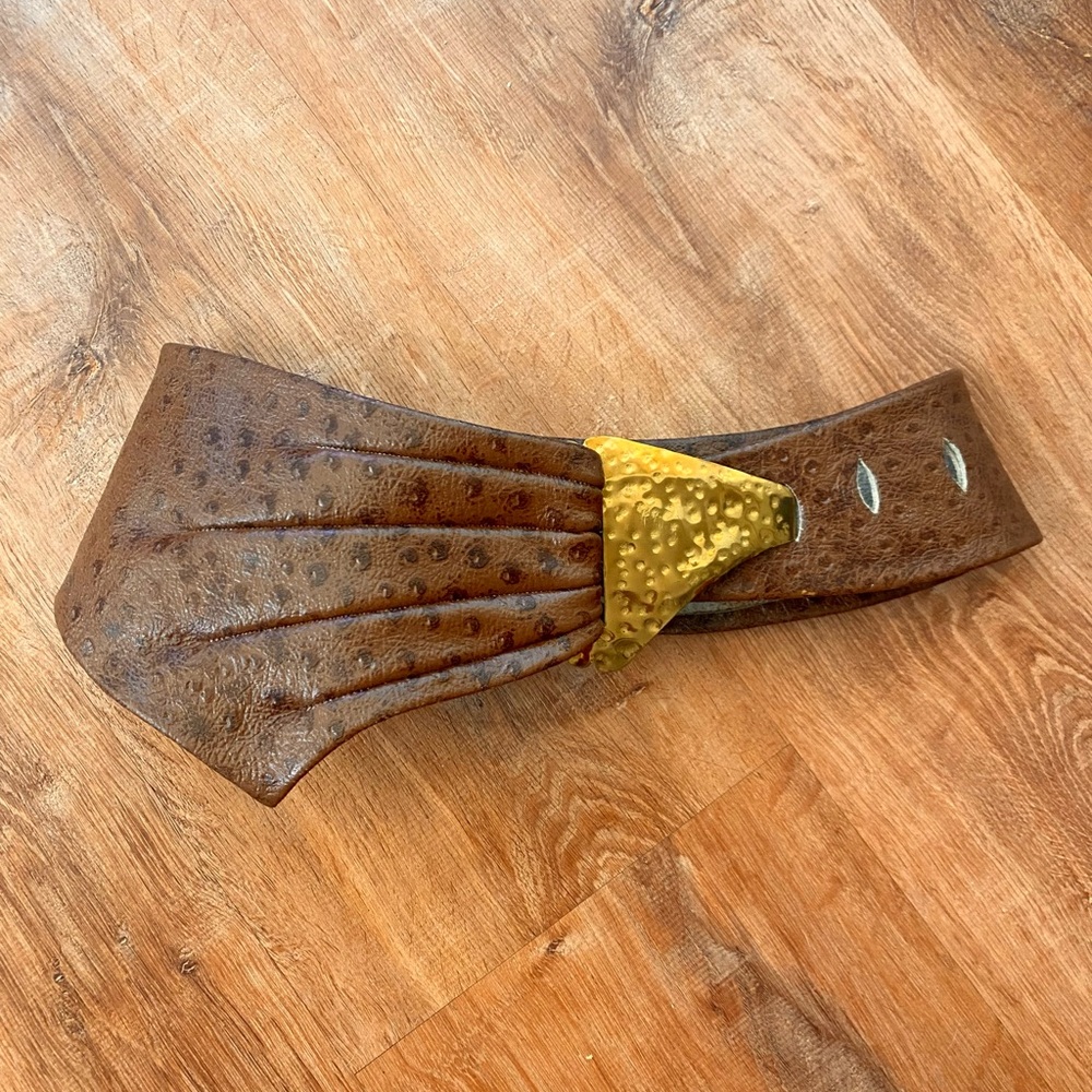 Handmade leather brass belt